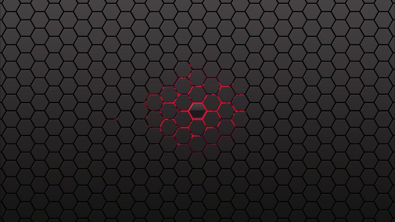 hexagonal pattern with red glow