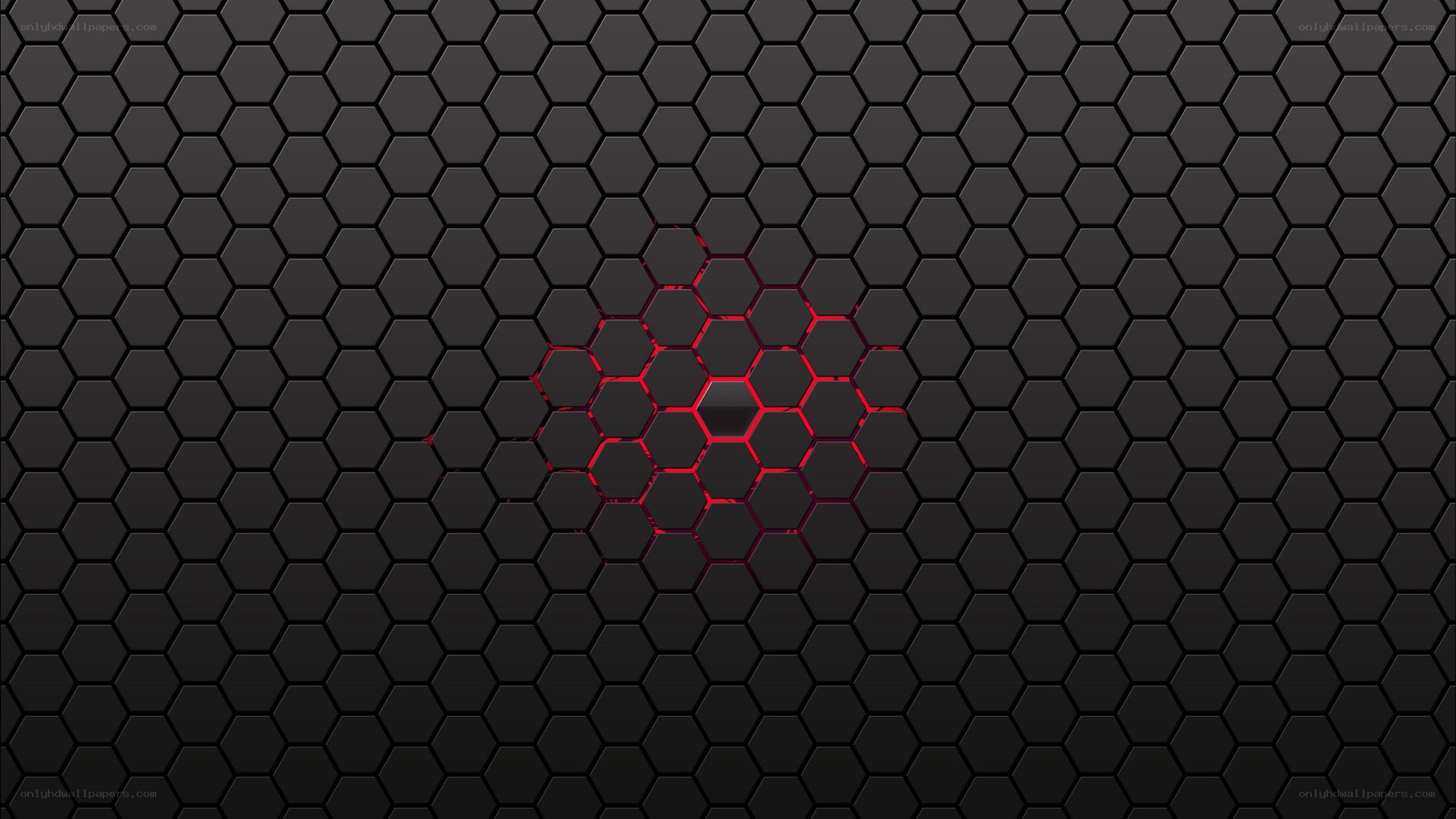hexagonal pattern with red glow