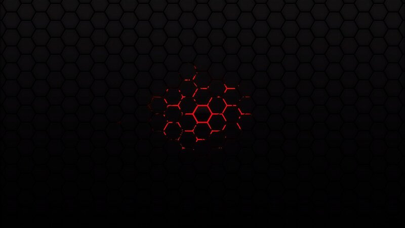 Hexagonal Pattern with Red Glow — Black