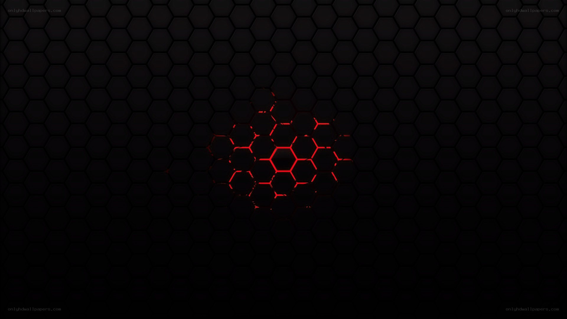 hexagonal pattern with red glow