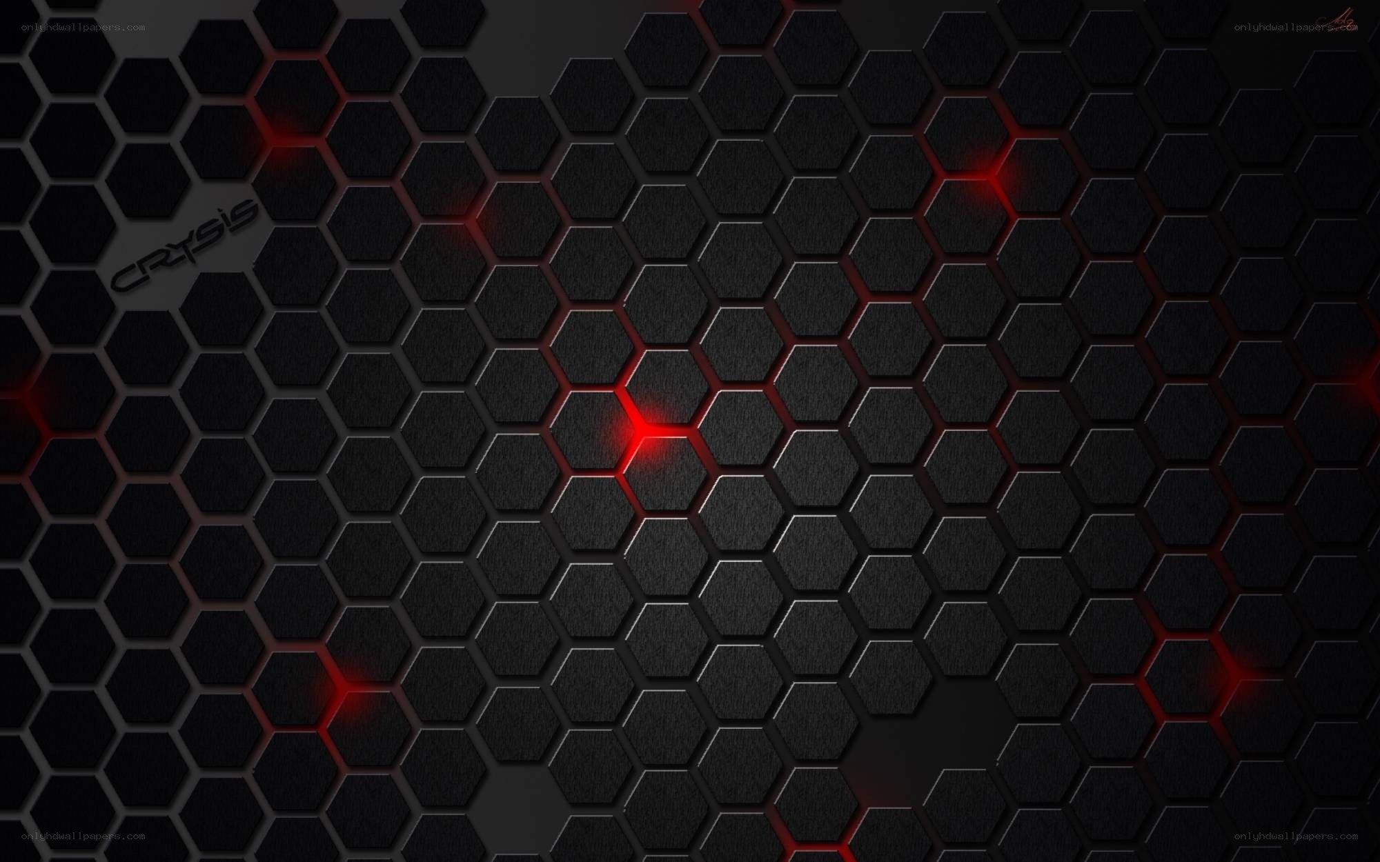 hexagonal pattern with red lights
