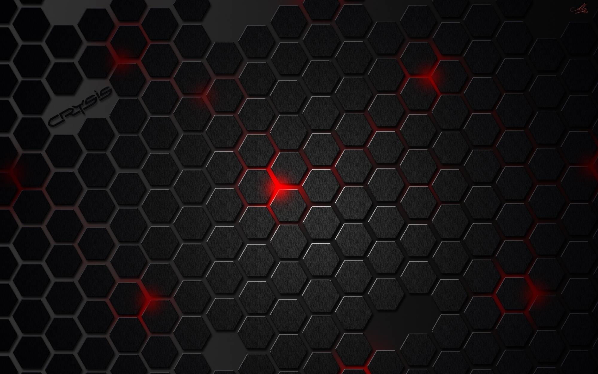 hexagonal pattern with red lights