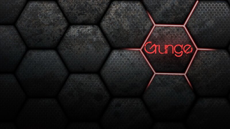 Hexagonal Pattern with Text — Black