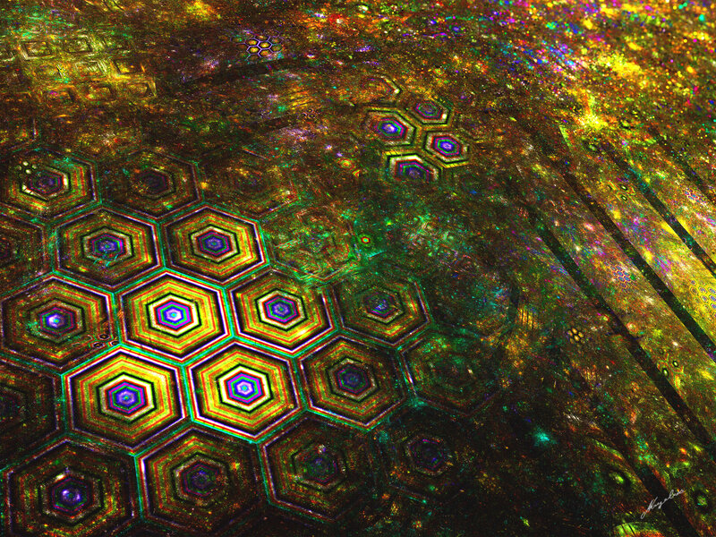 Hexagonal Patterned Surface — Green