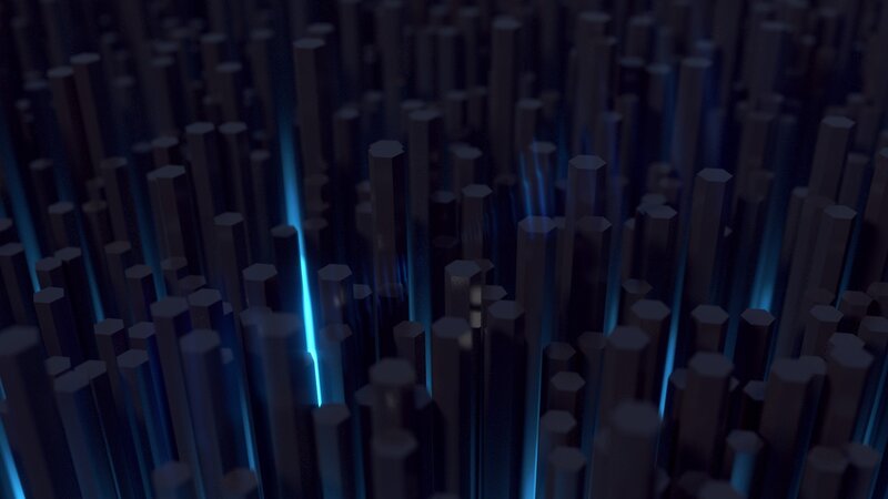 Hexagonal Pillars with Blue Light