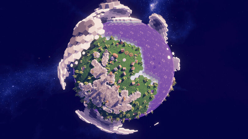 Hexagonal Planet in Space