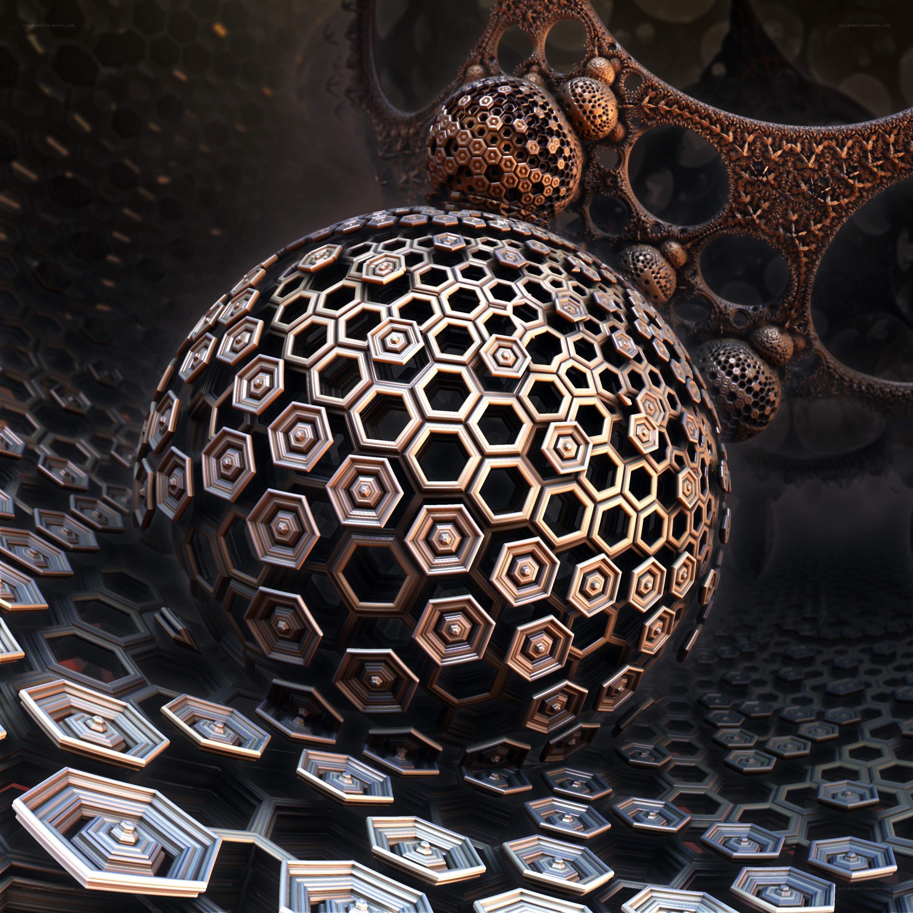hexagonal sphere sculpture