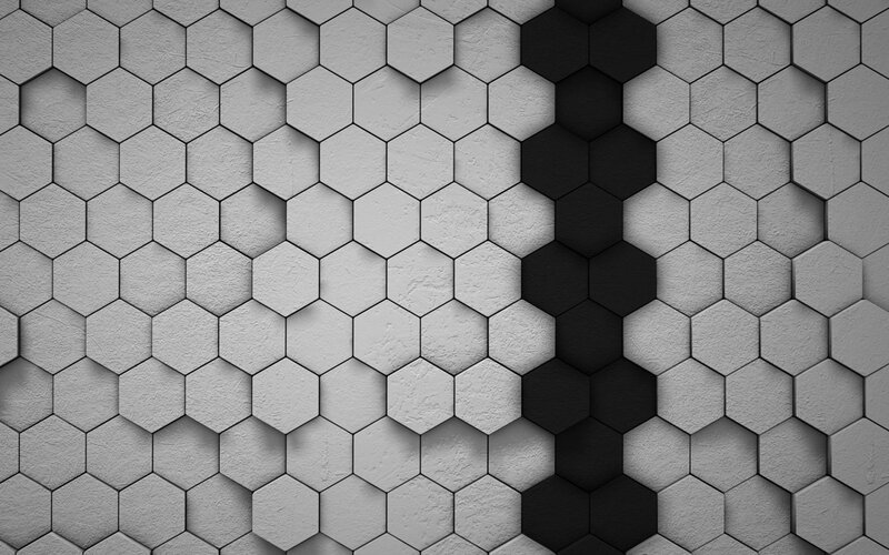 Hexagonal Tile Pattern — Black