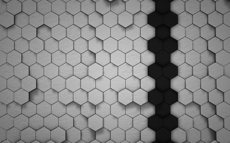 Hexagonal Tile Pattern — Gray, Minimalist, 3d Render