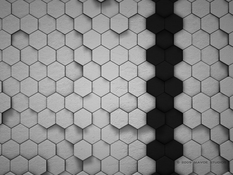 Hexagonal Tile Pattern — Gray, Minimalist, Abstract