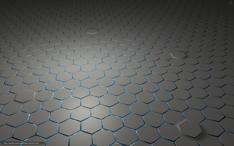 Hexagonal Tile Pattern — Gray, Technological