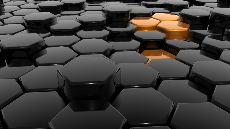 Hexagonal Tiles Pattern — Black