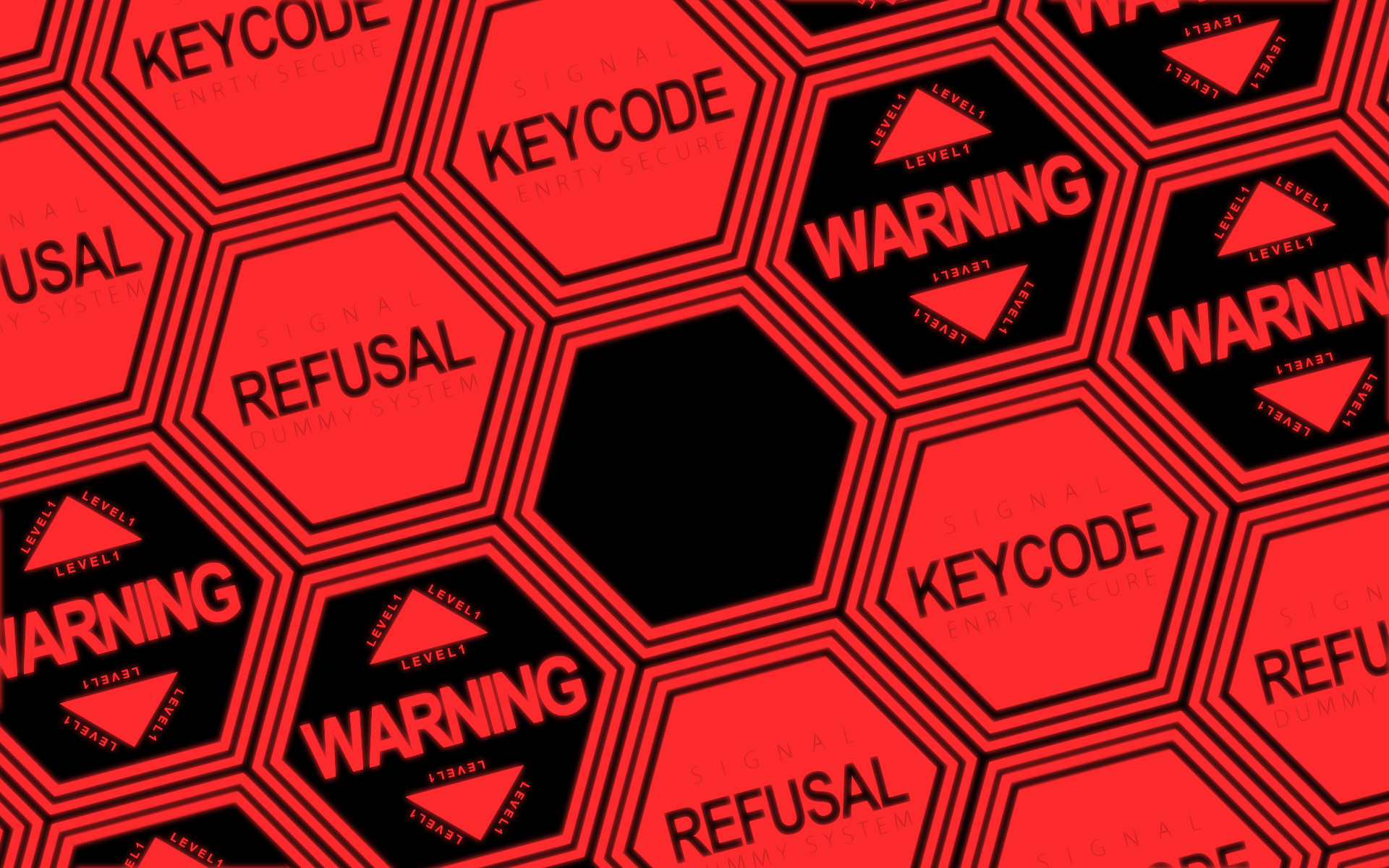 hexagonal warning pattern