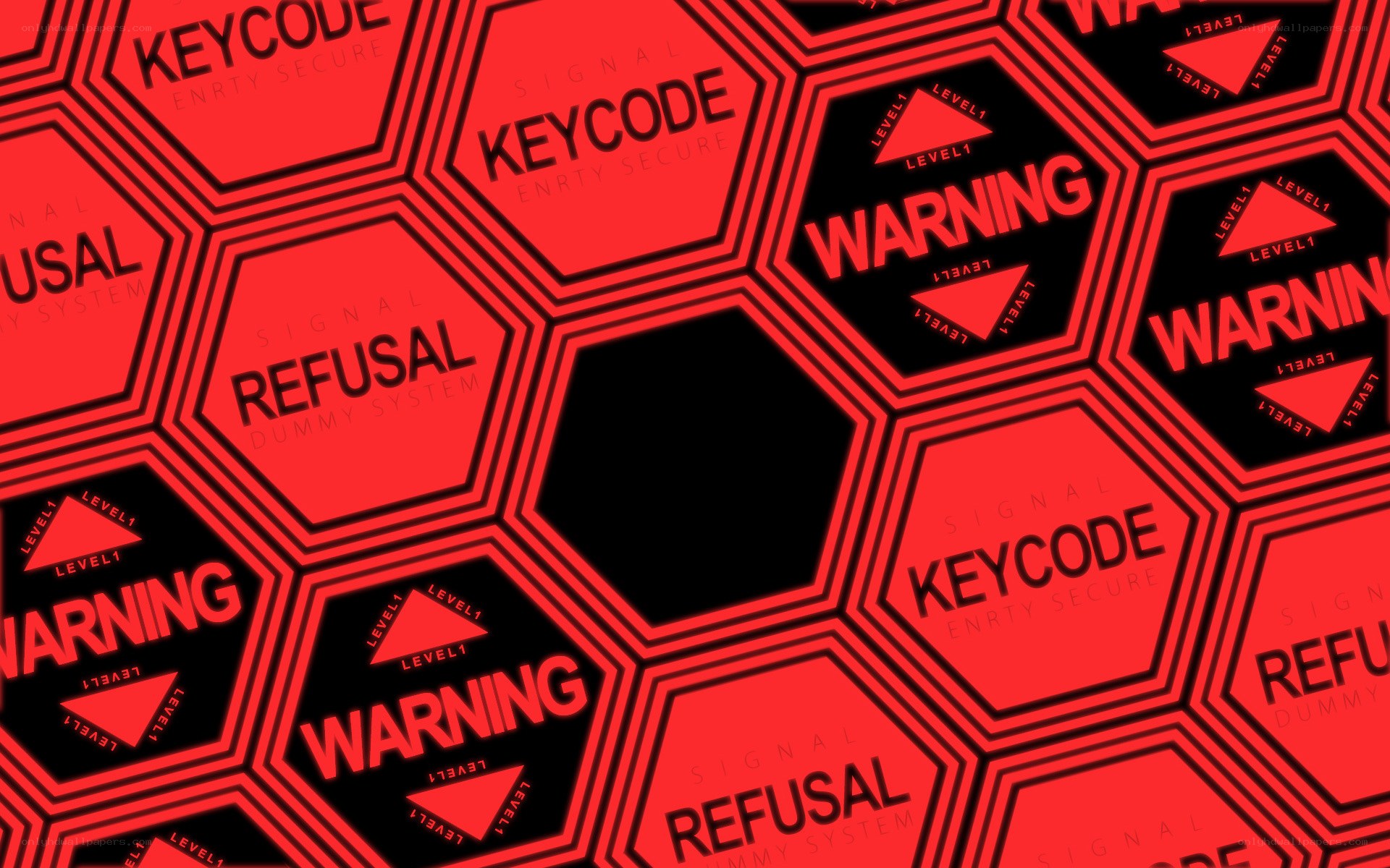hexagonal warning pattern