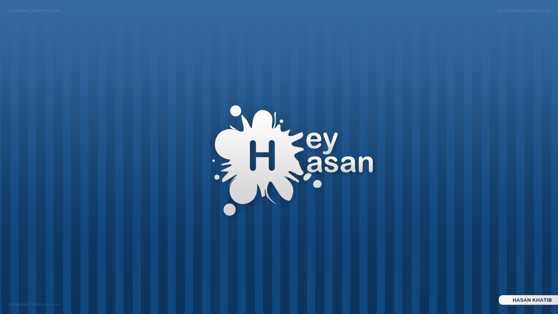 Hey Hasan logo on blue stripes