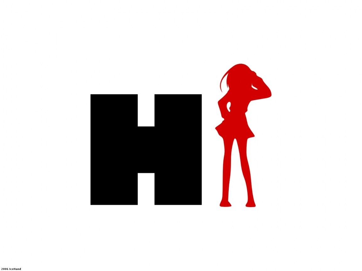 Hi logo with silhouette
