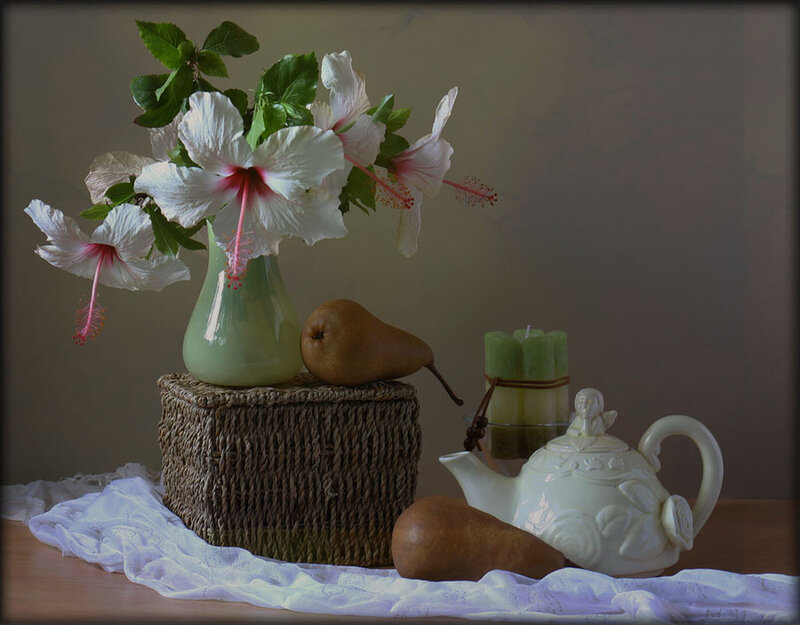 Hibiscus Flowers in Vase