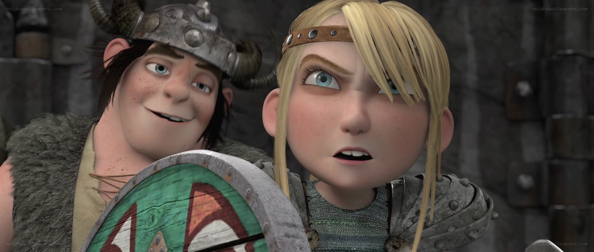 Hiccup and Astrid in a scene