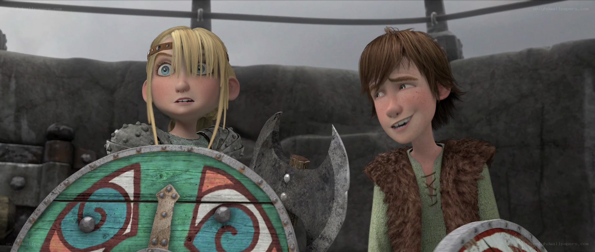 Hiccup and Astrid on a ship