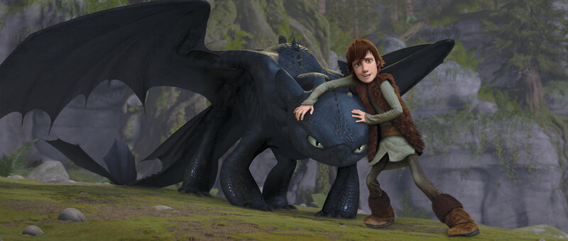 Hiccup and Toothless hug