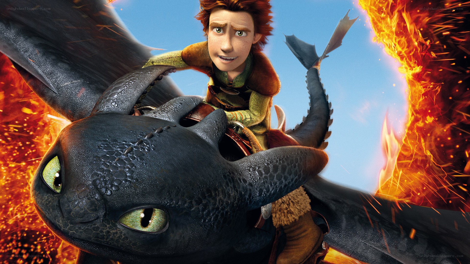 Hiccup and Toothless in flight
