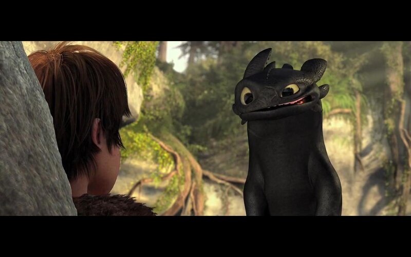 Hiccup and Toothless interaction