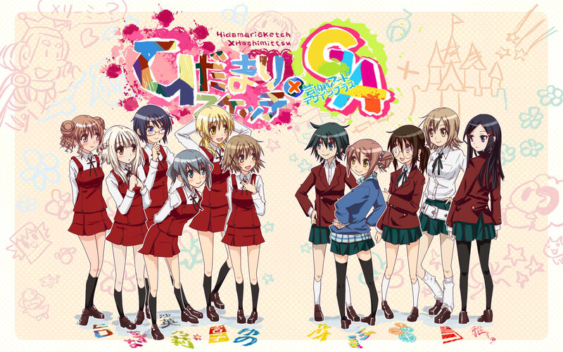 Hidamari Sketch x Hoshimittsu characters
