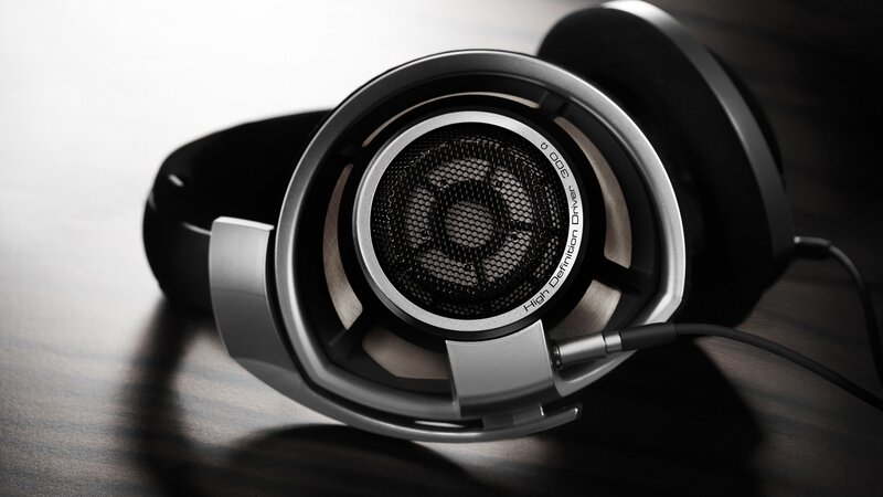 high-end headphones on display