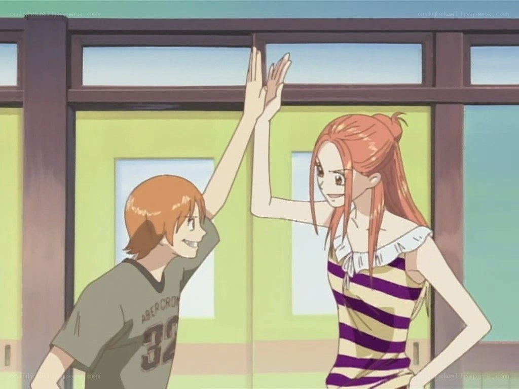 high-five between two anime characters