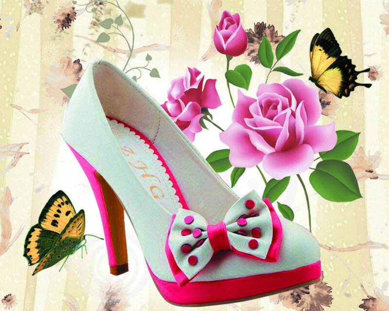 High-heeled Shoe with Bow