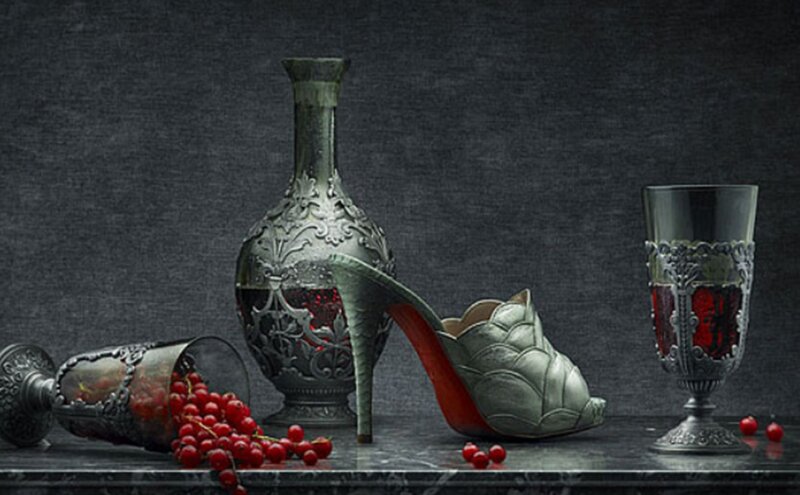 High-heeled Shoe with Fruit