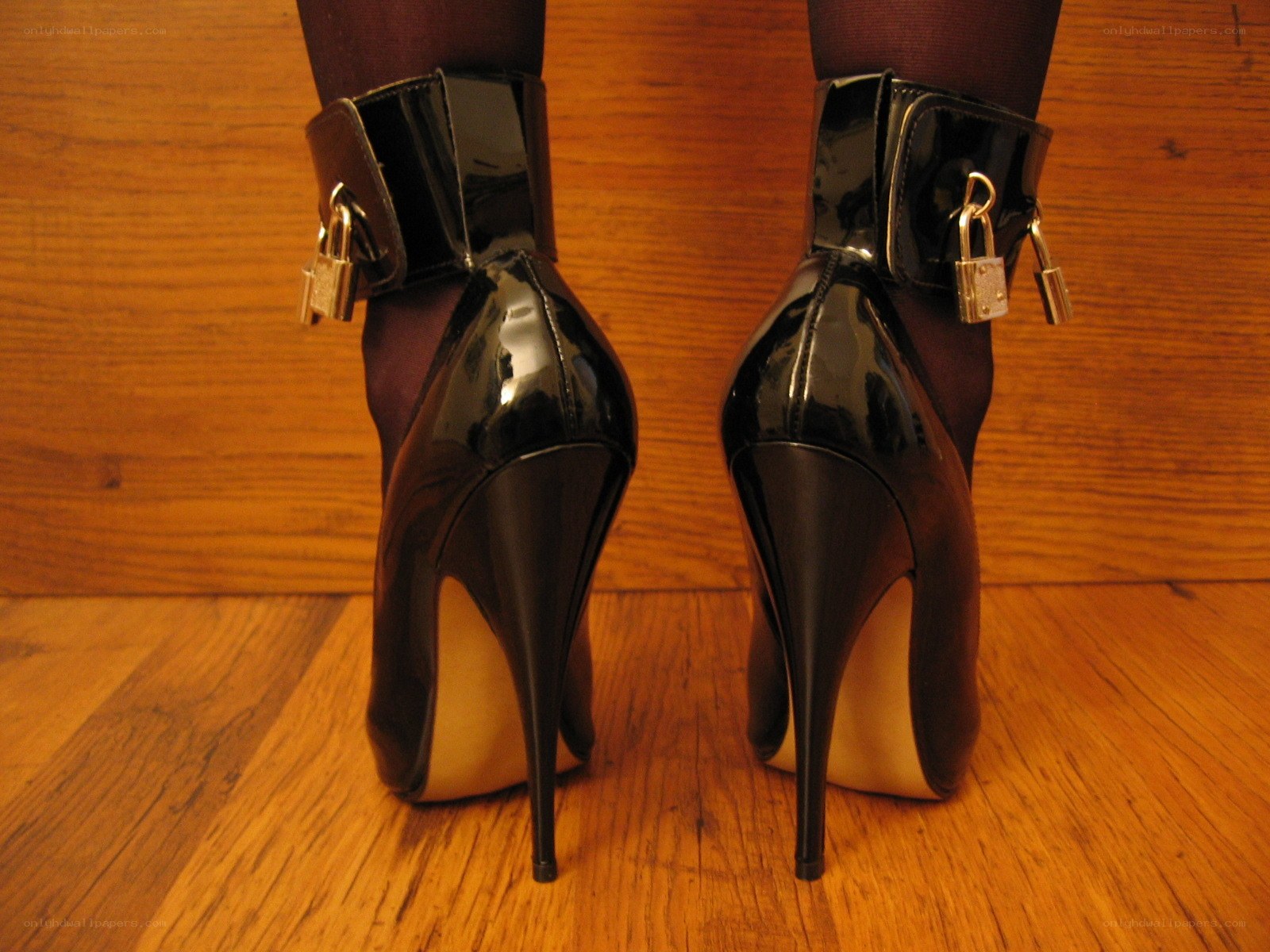 high heels with padlocks