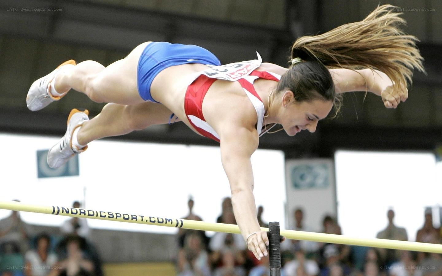 High jump athlete in action