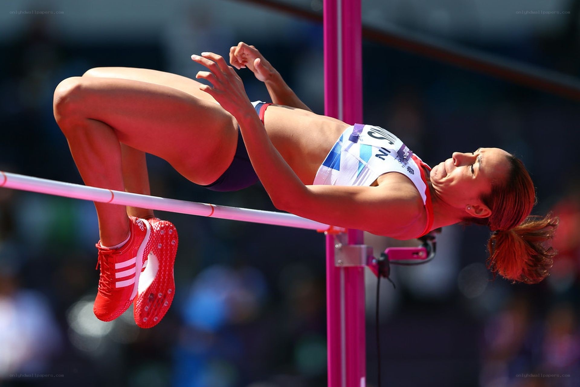 High jump athlete in action