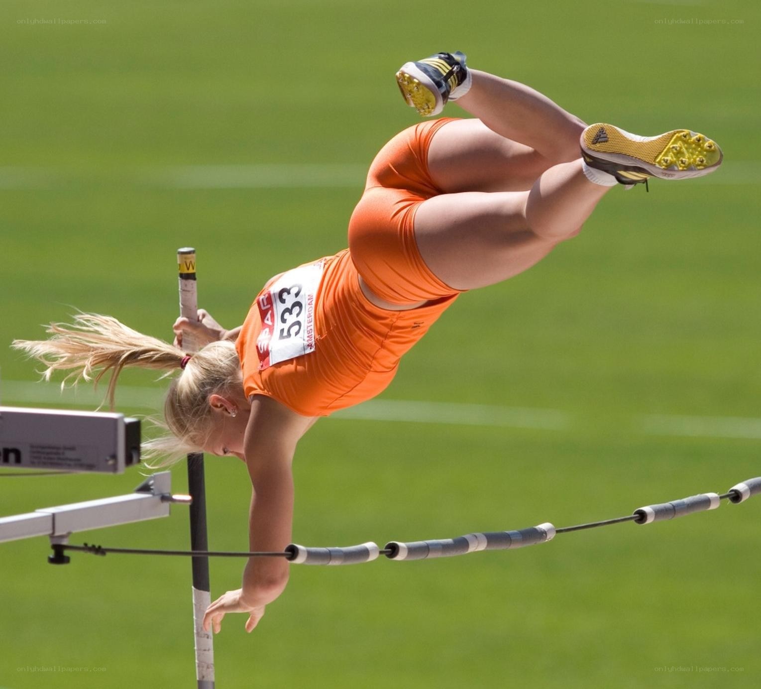 High jump athlete in action