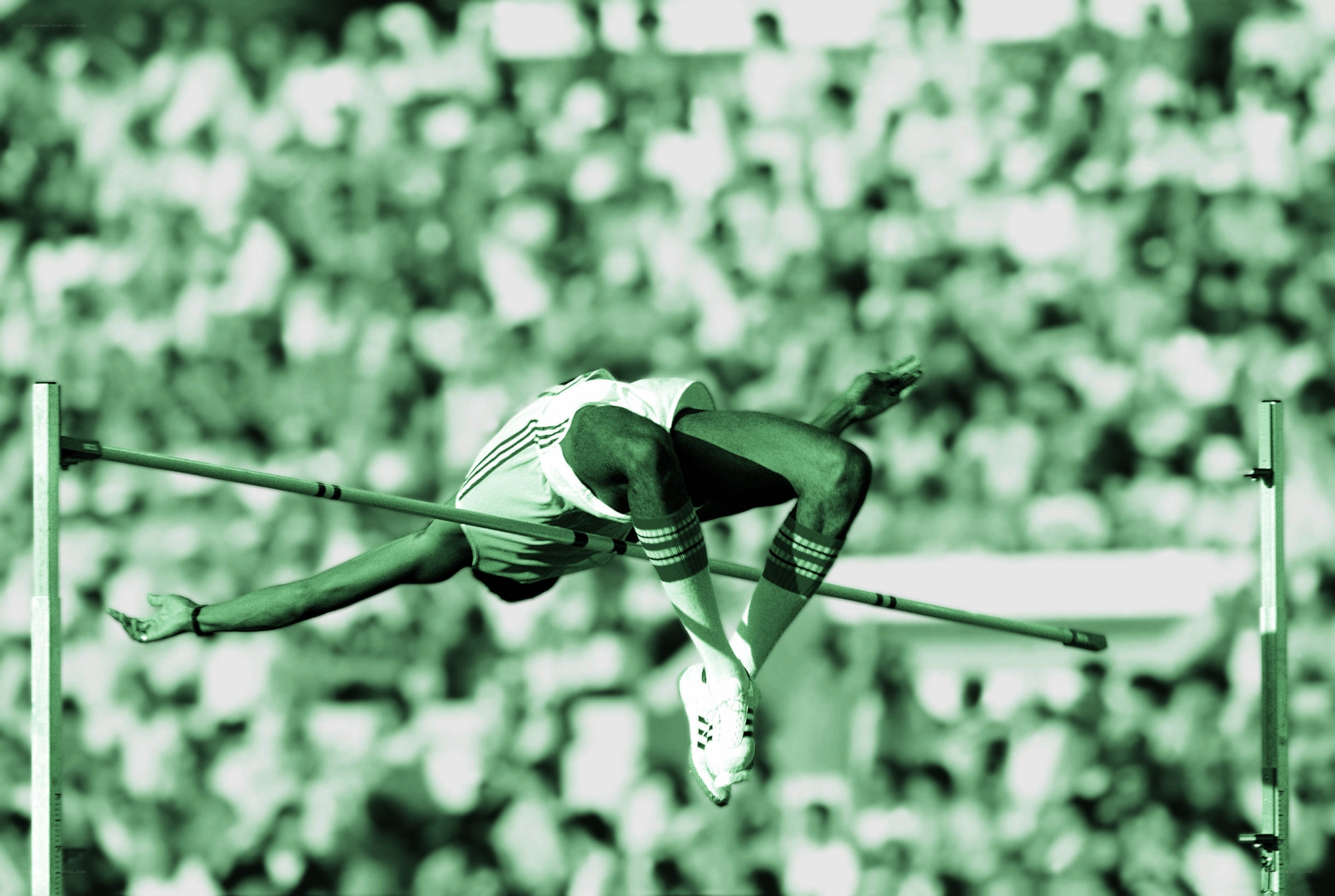 High jump athlete in action