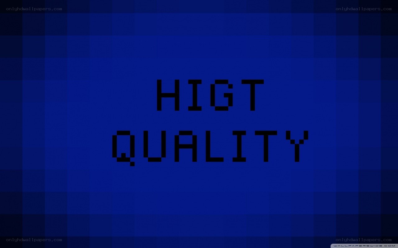 High quality text on blue background