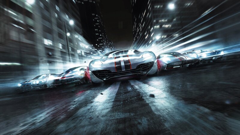 high-speed car chase at night