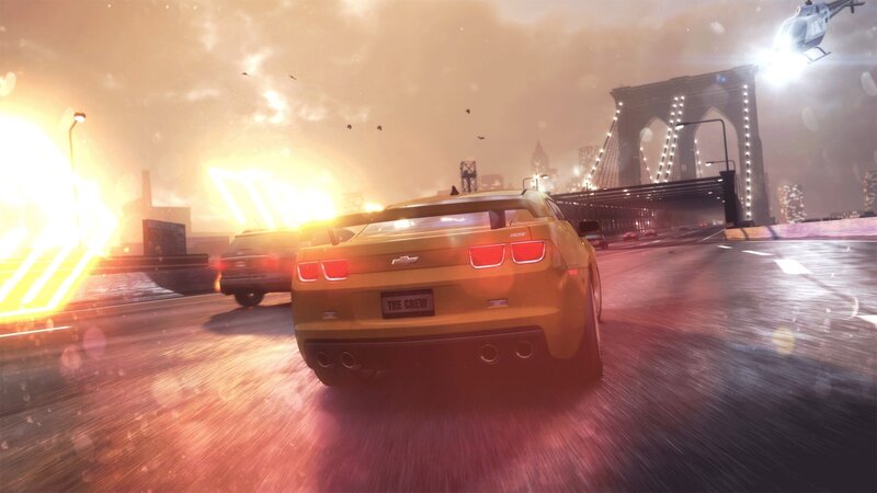 High-speed car chase in city