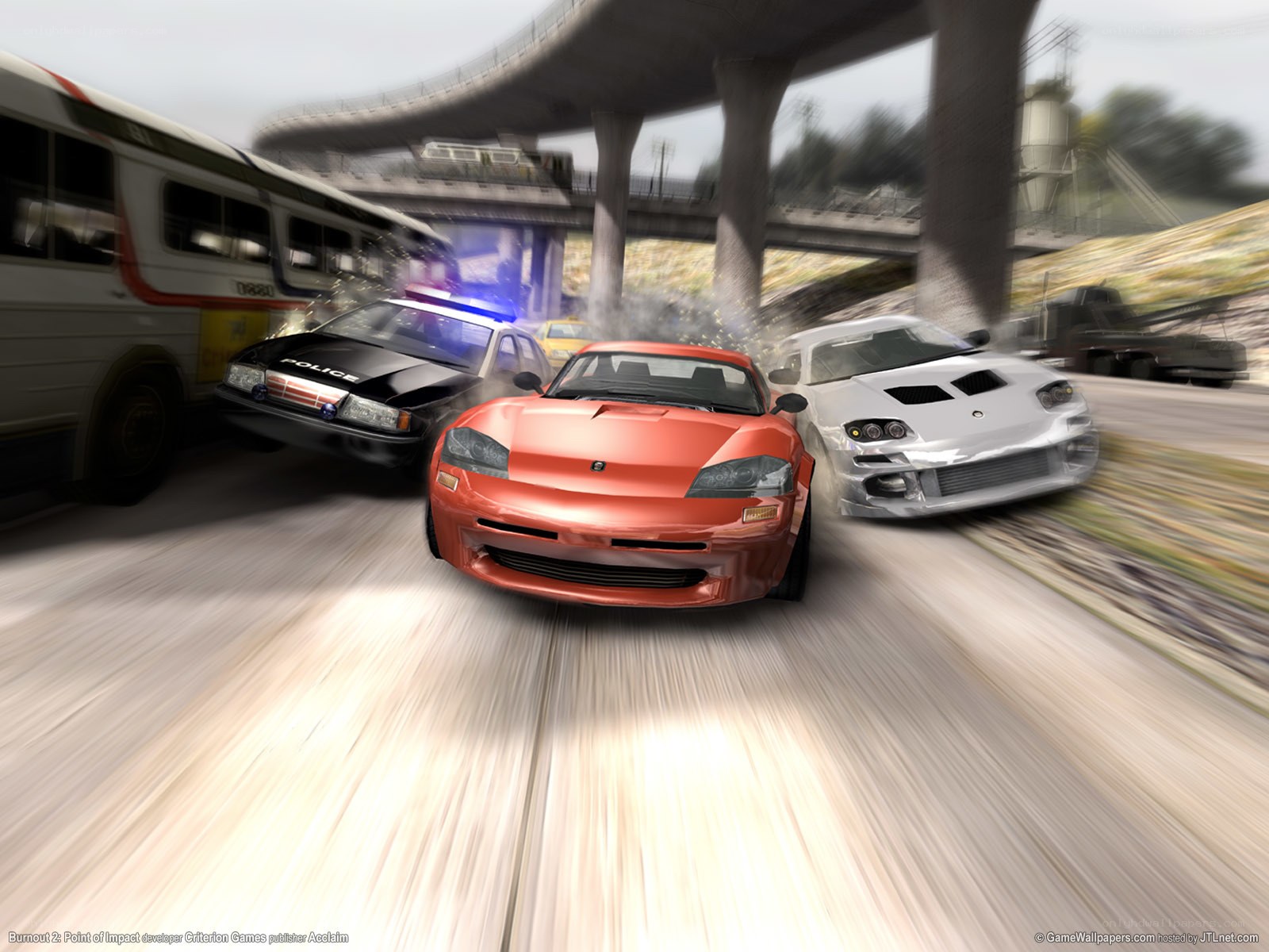 High-speed car chase in urban setting
