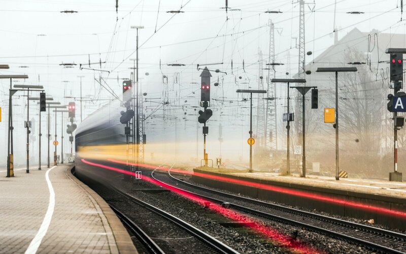 High-speed Train at Station — Gray