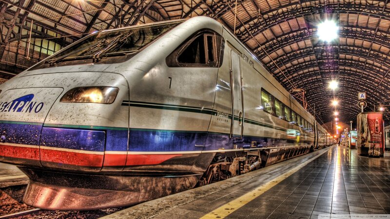 High-speed Train at Station — Silver