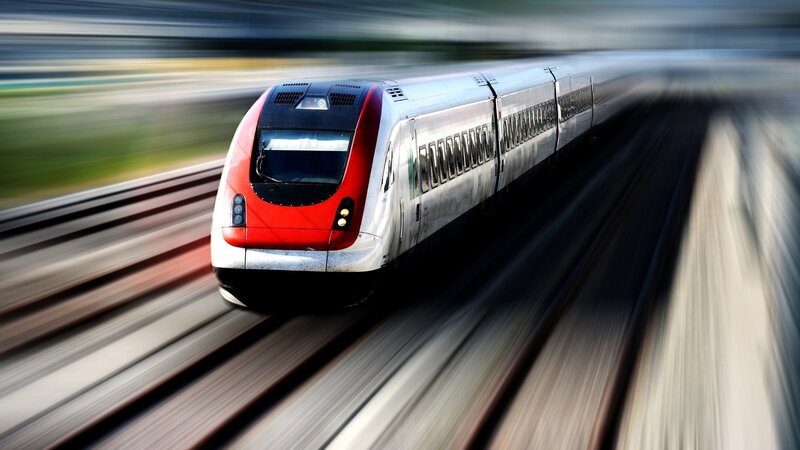 high-speed train in motion