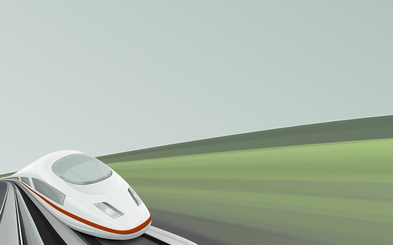 high-speed train in motion