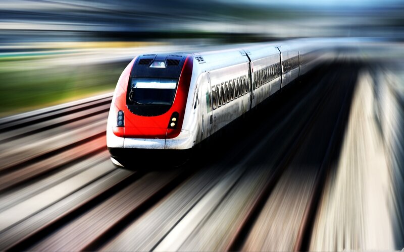 high-speed train in motion