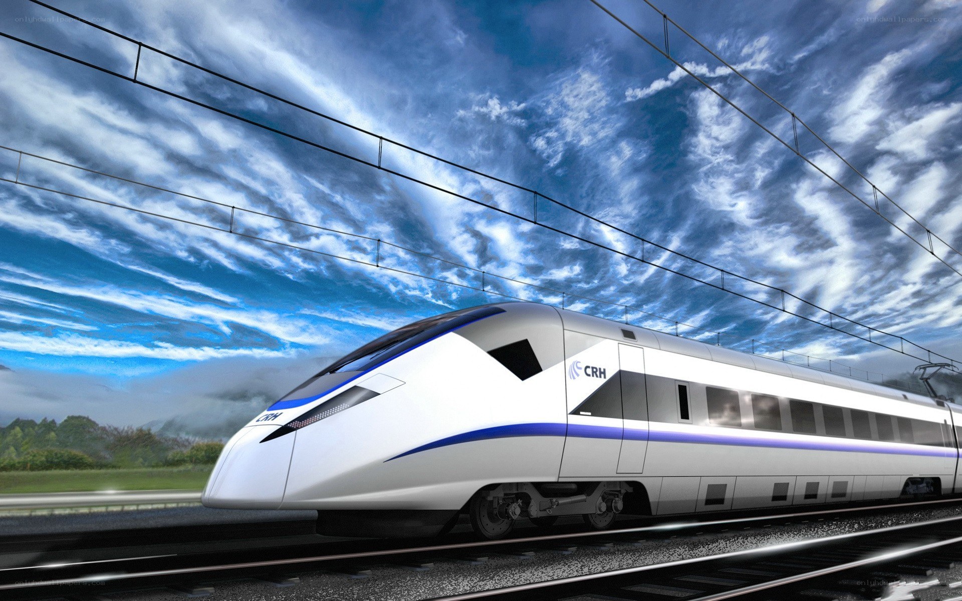 High-speed train in motion