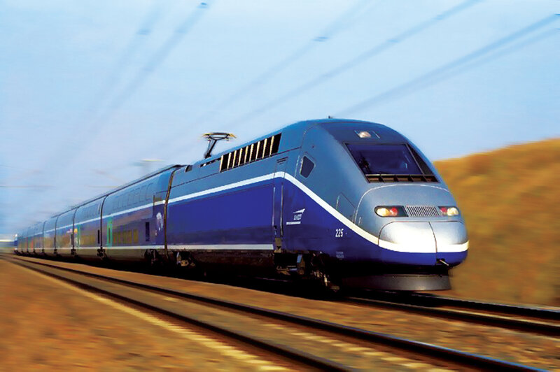 high-speed train in motion