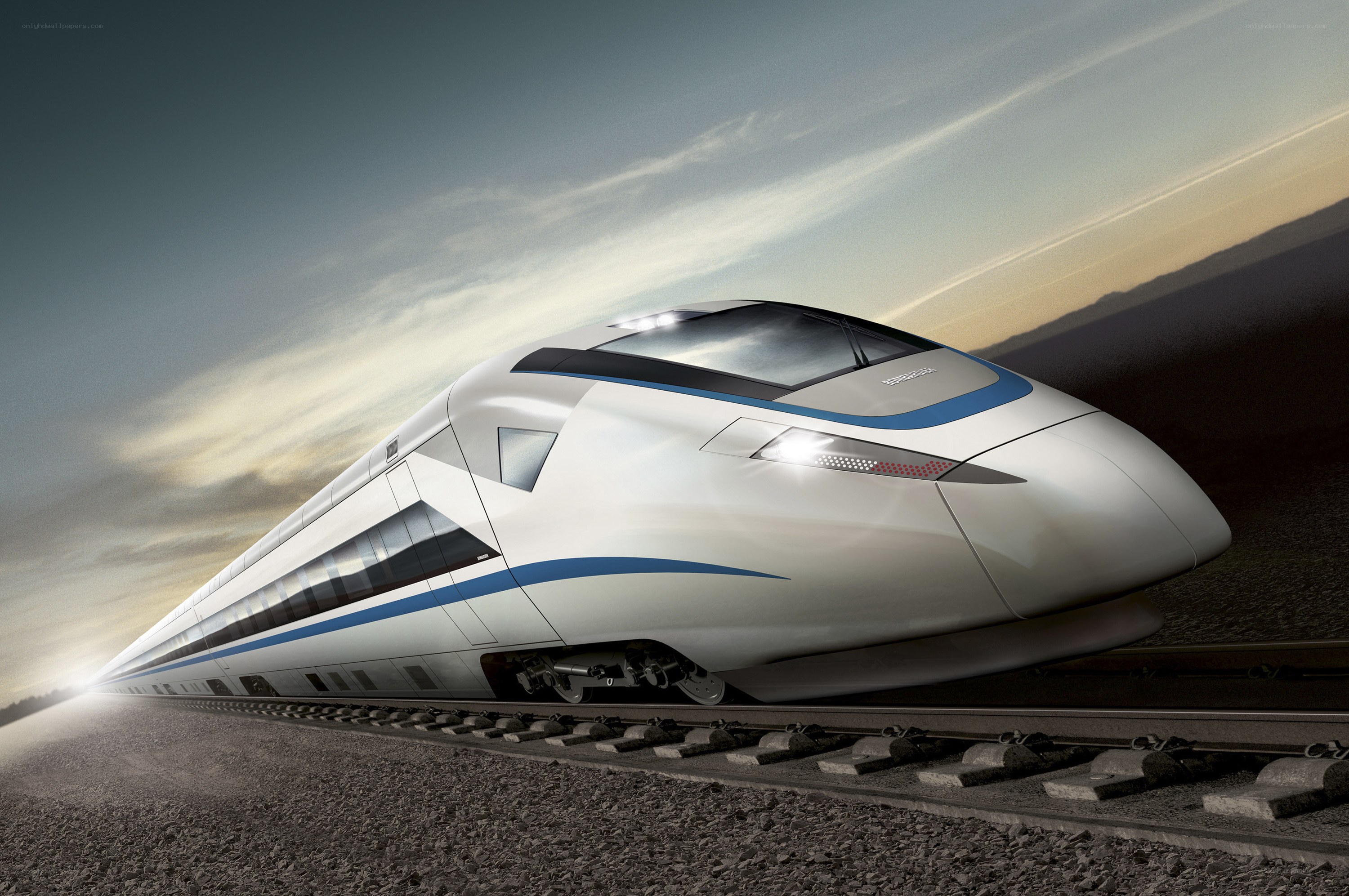 High-speed train in motion