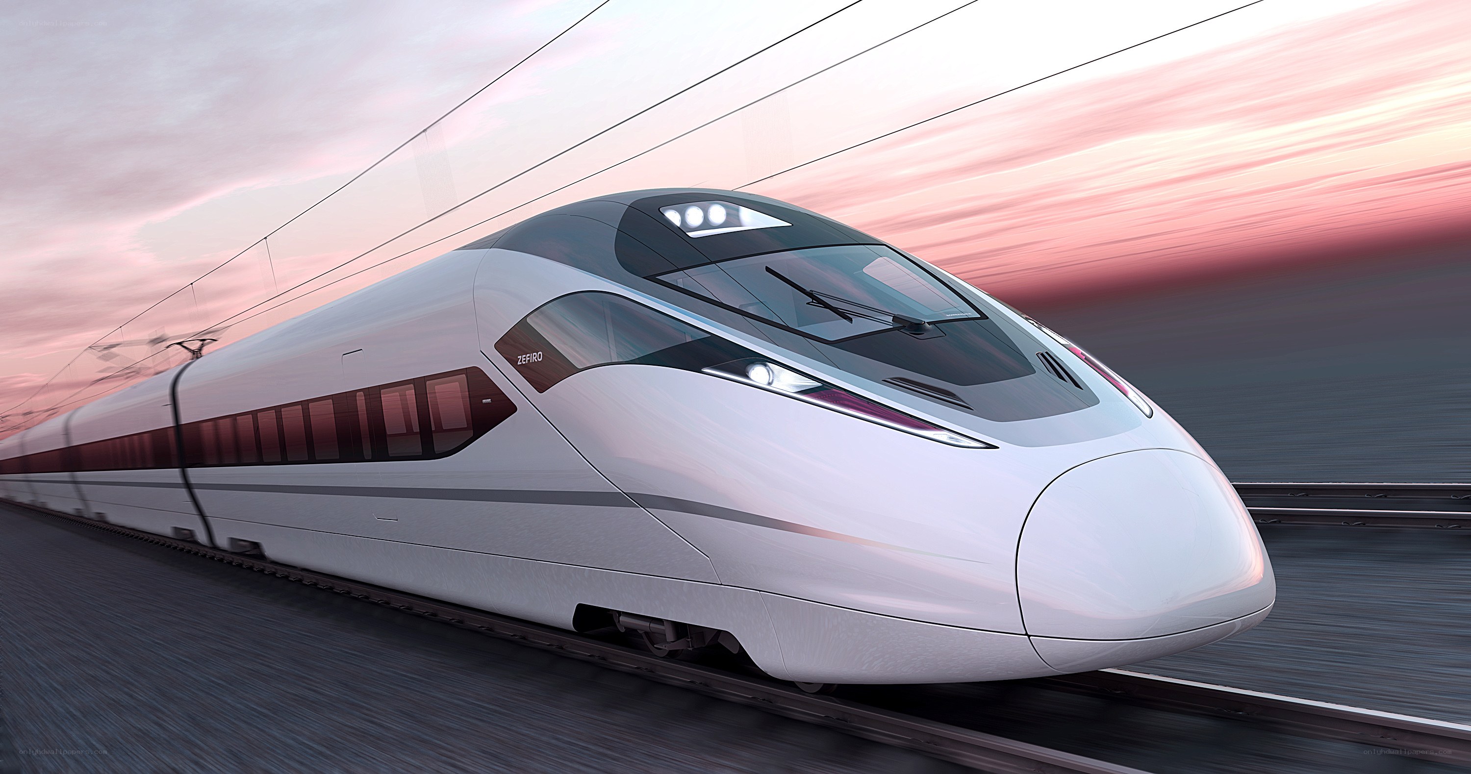 High-speed train in motion