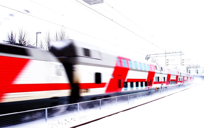 high-speed train in motion